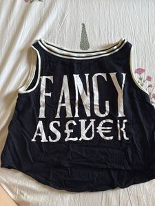 Black "Fancy" Graphic Tank Top