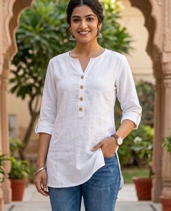 Classic White Cotton Kurta