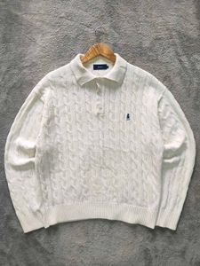 Yale Cable Knit Polo Sweater