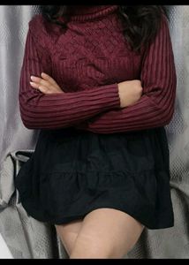 Maroon Turtleneck Sweater