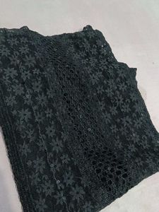 Chic Black Lace Turtleneck Top