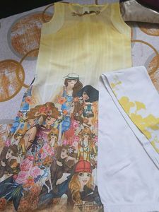 Yellow Printed Kurta Set
