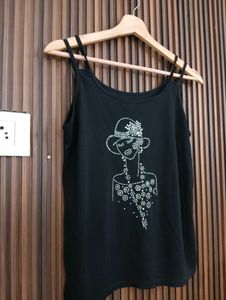 Sparkly Embellished Black Camisole Top