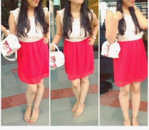 White And Red Dress