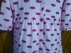 Pink Lotus Print Dress