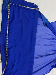 Royal Blue Embellished Saree