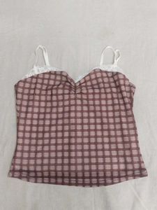 Brown Checkered Camisole Top