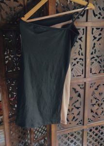 Sheer Mesh Panel One-Shoulder Dress