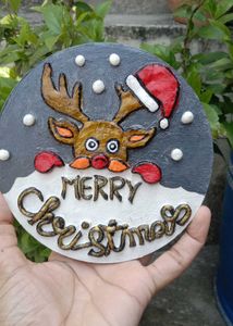 Handmade Merry Christmas Reindeer Decor