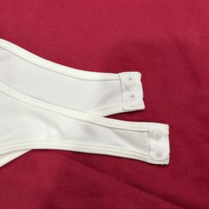 White Long Sleeve Zipper Bodysuit Top
