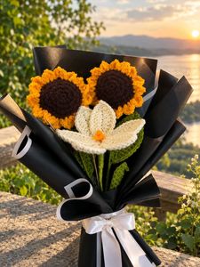 Handmade Crochet Sunflower Bouquet