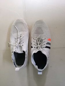 Stylish White Knit Sneakers