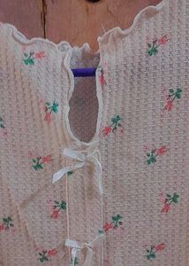 Cute Floral Print Crop Top