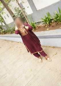 Maroon Kurta dupatta pant