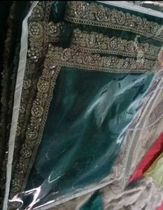 Beautiful Teal Dupatta with Embellished Border