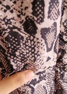 Snake Print Cut-Out Midi Dress
