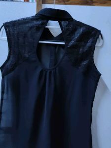 Black Sleeveless Sheer Top- 36 size