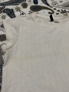 White pointelle top