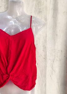 Chic Red Twist Front Camisole Top