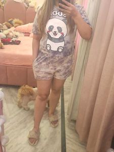 Cute Panda Print Lounge Set