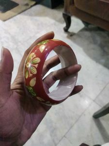 Painted wooden bangle + With Gift 🎁