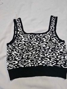 Shein Leopard Knit Crop Top