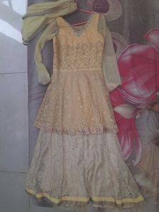 Yellow Wedding Gown with dupatta
