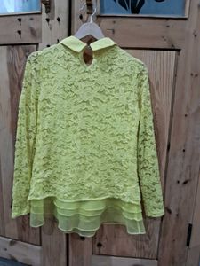 Elegant Yellow Lace Blouse