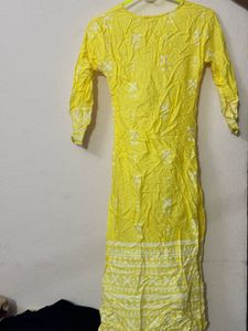 Bright Yellow Crinkle Palazzos