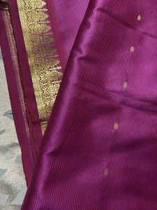 trendy Purple Saree with Gold Border