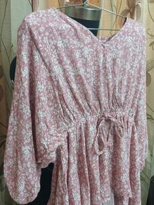 Pink Floral Peplum Top