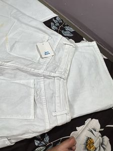 White Wide Leg Casual Pants