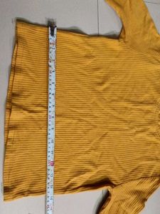 Yellow Ribbed Long Sleeve Top