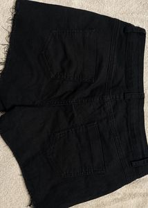 Black Ripped Denim Shorts