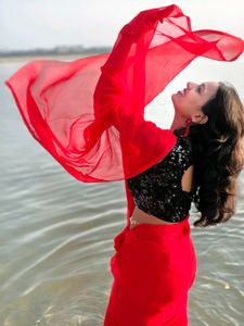Vibrant Red Saree