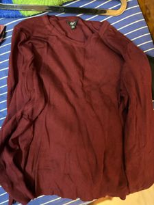Maroon Knit Top