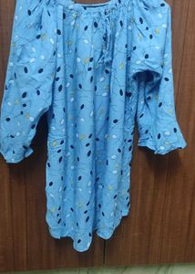 Blue Patterned Balloon Top💎