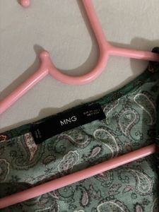Mango Green Paisley Print Wrap Dress
