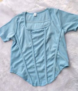 Light Blue Corset Style Top