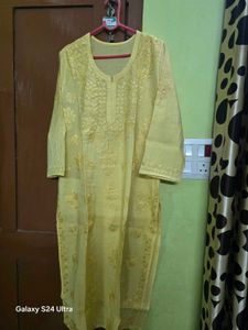 Beautiful Yellow Embroidered Kurta