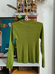 Green Mock Neck Top