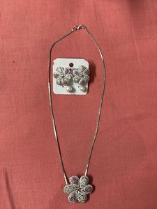 Stunning Flower Necklace & Earring Set