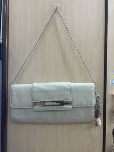 SALE Beige Guess Clutch with Chain Strap