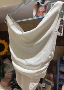 Elegant White Draped Top