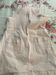 Baby Girls Pink Denim Pinafore Dress