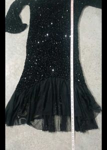 Black Shimmering High-Low Party Dress