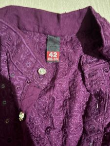 Elegant Purple Sequined Kurta