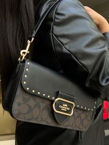 Coach Studded Monogram Shoulder Bag