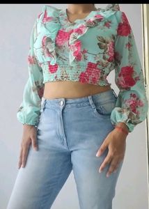 Georgette Crop Top Combo