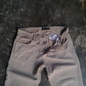 Men's Beige Relaxed Fit Jeans
